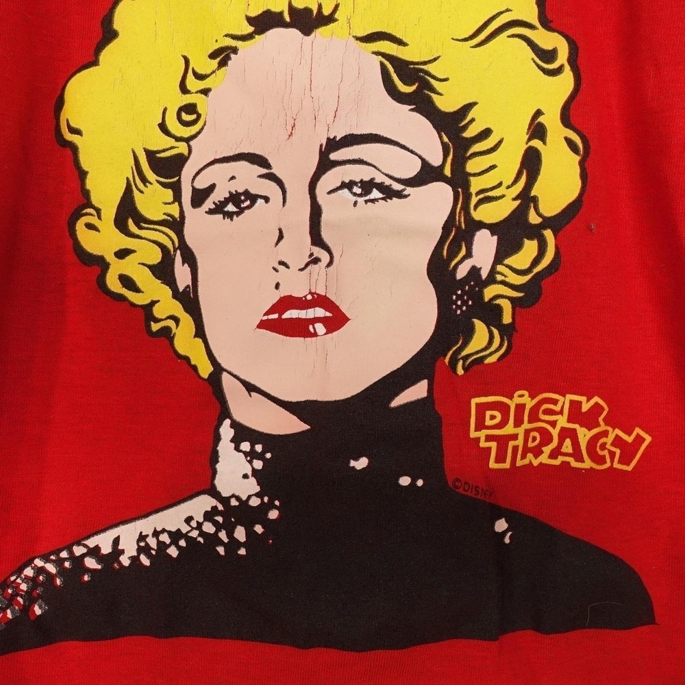 Vintage Dick Tracy Breathless T-Shirt Kids One Size 4/6X Red Graphic‎ USA Dobie - Picture 3 of 8